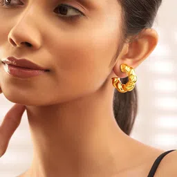 Rubans Voguish Gold-Plated Hoop Earrings-42