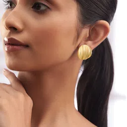 Rubans Voguish Gold Plated Circular Studs Earrings-58