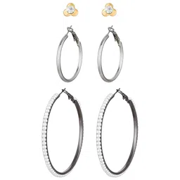 aadita Set Of 6 Gold-Plated Geometric Hoop And Stud Earrings image 5