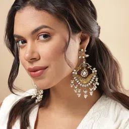 Rubans Gold-Plated Geometric Drop Earrings-image-20
