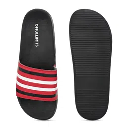 OFF LIMITS Men Red & White Striped Sliders image 4