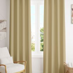 HOMEMONDE Beige Set of 2 Black Out Window Curtain-14
