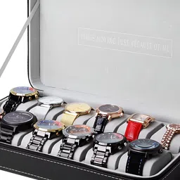 KriShyam Black 12 Slot Zipper Portable Watch Display Box-33