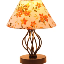 Devansh Multicoloured Printed Cotton Table Lamp With Iron Base image 3