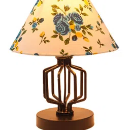 Devansh Multicoloured Printed Cotton Table Lamp With Iron Base image 5