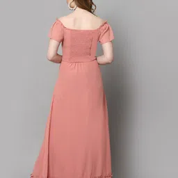 aayu Off-Shoulder Flutter Sleeve Georgette Maxi Dress image 3
