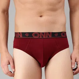 ONN Men Pack of 4 Black & Red Assorted Basic Briefs ONN_272_AST_4PC image 4