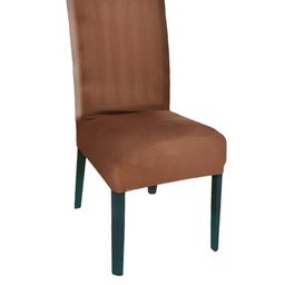 Kuber Industries Set Of 2 Brown Solid Printed Elastic Stretchable Chair Cover image 2
