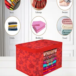 Kuber Industries Red Set of 6 Printed Saree Organisers image 5