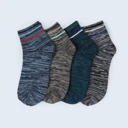 FABdon Men Pack Of 4 Patterned Ankle-Length Socks-6