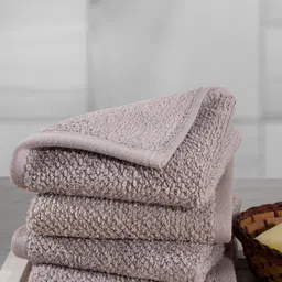 MASPAR Set of 4 Grey 550 GSM Cotton Jacquard Face Towel Set-10