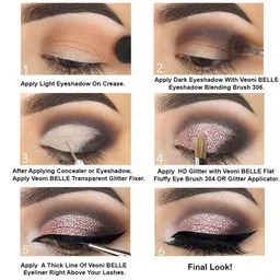 Veoni BELLE Set of 2 HD Holographic Glitter Eyeshadow 5 g each - Peach & Ruby Red image 4