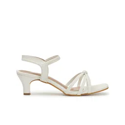 ICONICS Knotted Open Toe Block Heels With Backstrap image 4