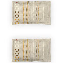 DDecor Beige & Orange Ethnic Motifs Cotton 144 TC Queen Bedsheet With 2 Pillow Covers image 5