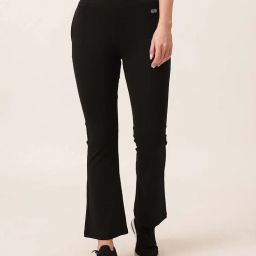 Clovia Black Comfort Fit High-Waist Flared Yoga Sweatpants-picture-22