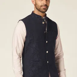 MR BUTTON Printed Woven Nehru Jackets image 4