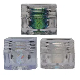 Veoni BELLE Set of 3 Multichrome Glitter Eyeshadow 5g Each - Aqua-Snowhite-Rose Gold-56