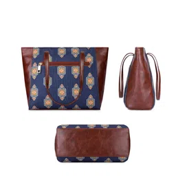 THE CLOWNFISH Ethnic Motifs Printed Structured Tote Bag image 3