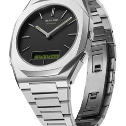 D1 Milano Men Black Dial & Silver Toned Module 366 Straps Analogue & Digital Watch DGBJ01 image 3