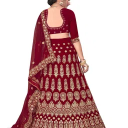 MANVAA Embroidered Semi-Stitched Lehenga & Unstitched Blouse With Dupatta image 2
