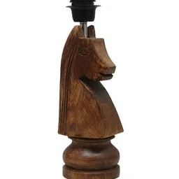Homesake Red & Brown Rustic Wood Base Fabric Shade Traditional Table Lamp image 5