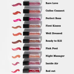 Aravi Organic 10-Pcs Soft Matte LongStay Liquid Lipstick with Vitamin E 15ml - Mixed Shade image 2