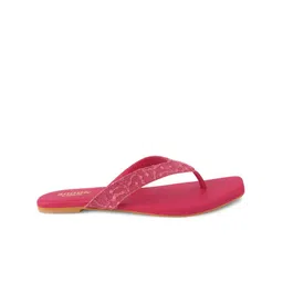 Anouk Fuchsia Embroidered Fabric Open Toe Flats image 4