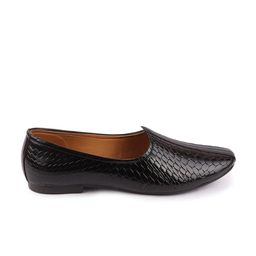 FAUSTO Men Textured Pointed Toe Lightweight Mojaris image 4