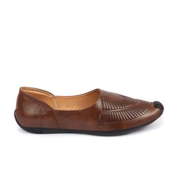 FAUSTO Men Textured Round Toe Memory Foam Lightweight Mojaris image 4