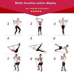 ROYAL ENTERPRISE Portable Pilates Bar Kit with Resistance Band for Exercise with Foot Loop for Total Body Workout, Yoga, Pilates & Strength Training Exercise image 5
