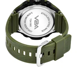 V2A Men Black Dial & Green Straps Analogue Multi Function Watch image 4