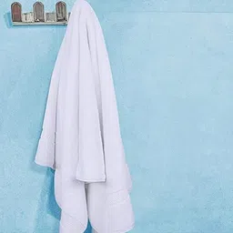 Kuber Industries 4 Pcs White 120 GSM Cotton Bath Towels-17