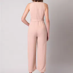 FabAlley X Siddarth Peach-Coloured Sequinned Embellished Basic Jumpsuit image 5