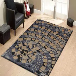PRESTO Brown & Grey Geometric Contemporary No Shredding Carpet-49
