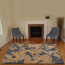 PRESTO Brown Gold Toned Abstract Woven-Design Rectangular Carpet-54