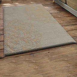 PRESTO Brown & Gold Toned Floral Contemporary No Shredding Carpet-51