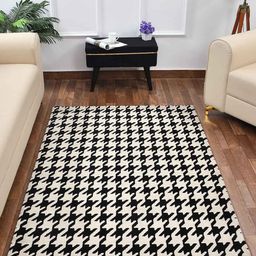 PRESTO Black & White Abstract Printed No Shredding Carpet image 1