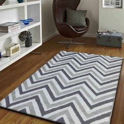 PRESTO Grey &  White Geometric Contemporary No Shredding Carpet-50