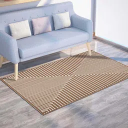 PRESTO Beige & Brown Geometric Printed Anti Skid Carpet-18