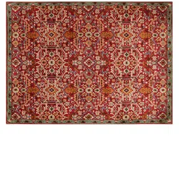 PRESTO Red & Golden Traditional Printed Rectangular Carpet image 2