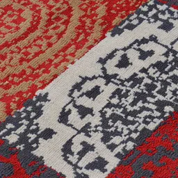 PRESTO Red & Grey Ethnic Motifs Rectangular Carpets image 5
