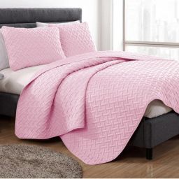 Story@Home Double Size Queen Bedcover Quilted Queen Bedcover Bedspread With 2 Pillow Covers, Pink-picture-31