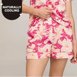 Nykd By Nykaa Breezy Rayon Shorts With Elasticated Waist & Pockets Nys908 Pink-picture-3