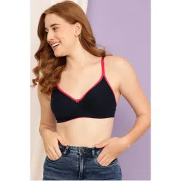 Clovia Cotton Rich Solid Lightly Padded Demi Cup Wire Free T-shirt Bra - Light Blue-picture-14