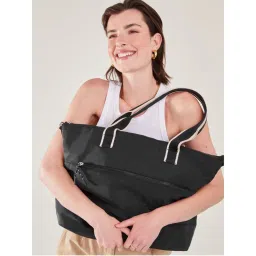Accessorize London Womens Black Webbing Tote Bag In Recycled Nylon-picture-41