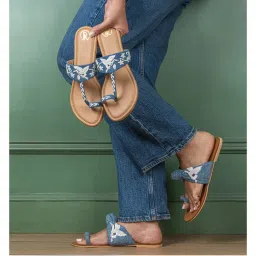 PREET KAUR Denim Bird Kolhapuris-picture-15