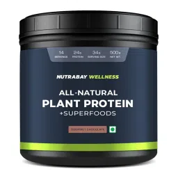 Nutrabay Wellness All-Natural Plant Protein Powder + Superfoods - Gourmet Chocolate-picture-31