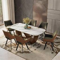 urban ladder Paloma 6 seater Pluto Spanish Ceramic Dining Table With Casey Dining Chairs-picture-16