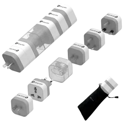 UltraProlink 5 Plugs Travel Adapter (Versatile Voltage Handling, UM1164, White)-picture-7