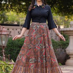 Juniper Shirt Collar Shirt With Printed Skirts Co-Ords-image-23